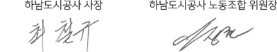 하남도시공사 사장 최철규 / 하남도시공사 노동조합 위원장 이정현
