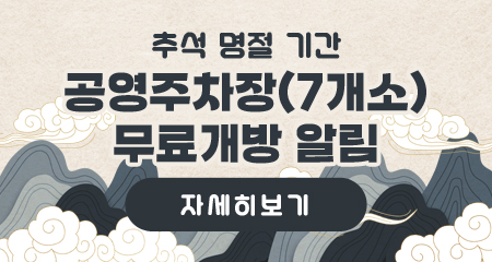 추석 명절 기간 공영주차장(7개소) 무료개방 알림
자세히보기